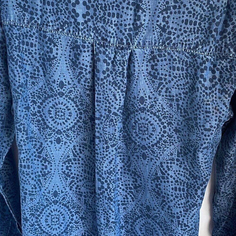 Anthropologie Blue Denim-Look Long Sleeve Shirt Dress - Picture 7 of 11